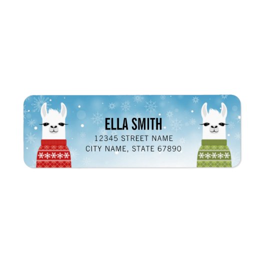 Llama Return Address Labels (Voorkant)