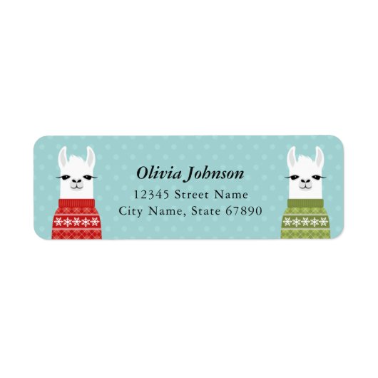 Llama Return Address Labels (Voorkant)