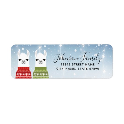 Llama Return Address Labels (Voorkant)