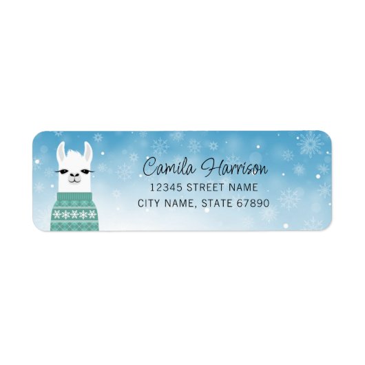 Llama Return Address Labels (Voorkant)