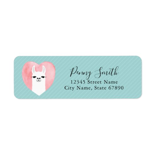 Llama Return Address Labels (Voorkant)