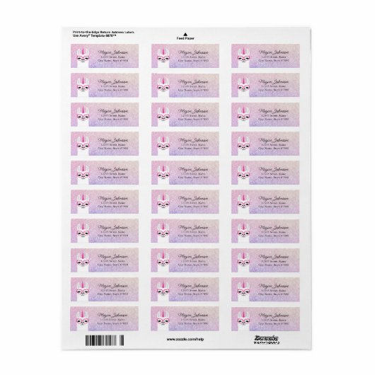 Llama Return Address Labels (Full Sheet)