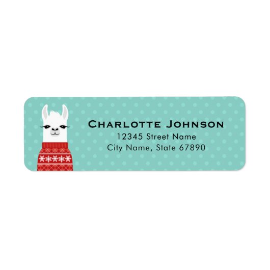Llama Return Address Labels (Voorkant)