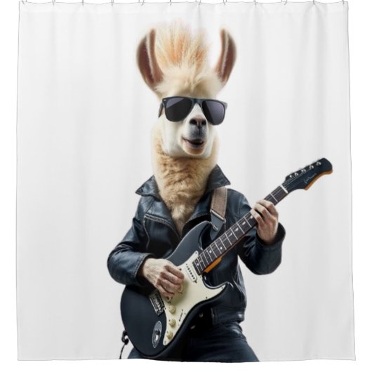 Llama rockstar douchegordijn (Voorkant)