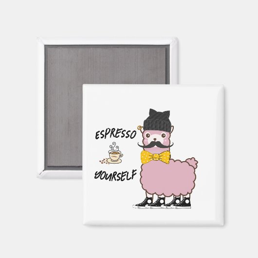 Llama rose Espresso Vous-Même Aimant (Recto/Verso)