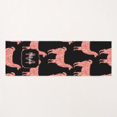 Llama roze koraalglitter Sparkles Monogram Yogamat (Voorkant (horizontaal))