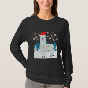 Llama Santa Sneeuw Lelijke Kerst T-shirt