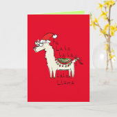 Llama Schattig Grappig Kerst Feestdag Kaart (Gele Bloem)