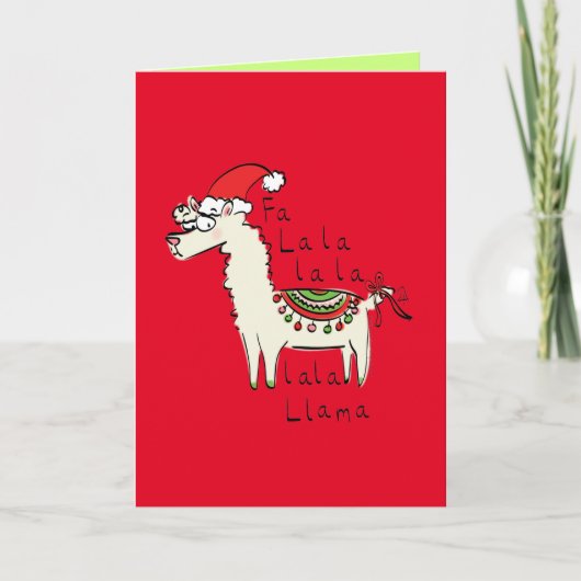 Llama Schattig Grappig Kerstfeest Kaart (Voorkant)