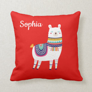 Llama Schattige Aangepaste Naam Kussen