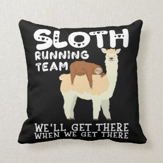 Llama Sloth Running Team Sarcasm Sarcastic Sleepy Kussen