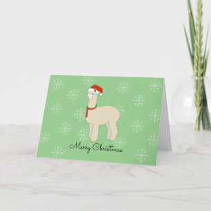 Llama Sneeuwvlokken Kerstmis Feestdagen Kaart