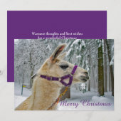 Llama Snow-kerstfoto Feestdagenkaart (Voorkant / Achterkant)