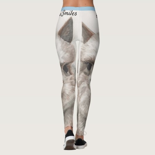 Llama Sourit Art Original Exercice Leggings (Dos)