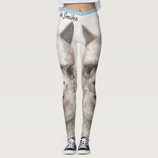Llama Sourit Art Original Exercice Leggings (Devant)