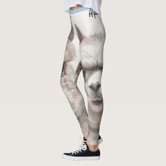 Llama Sourit Art Original Exercice Leggings (Gauche)
