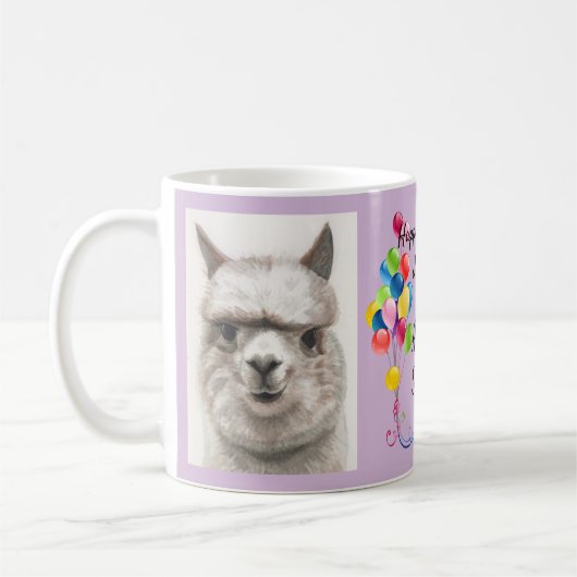Llama sourit Fun Coffee Mug Tea Cup Joyeux Anniver (Gauche)