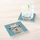 Llama Specs - Square Glazen Onderzetter (Schuin)