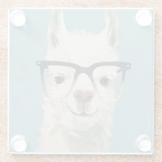Llama Specs - Square Glazen Onderzetter (Achterkant)