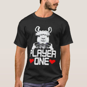 Llama Speler Eén Noviteit Gamen Nerdy Gamer T-shirt