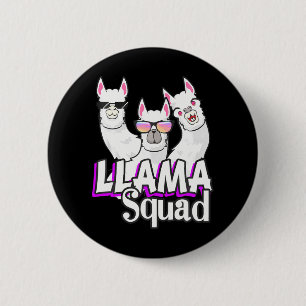 Llama Squad 80s Llama Dierenvriend Leuk Ronde Button 5,7 Cm