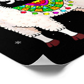 Llama Squad Fun Llama Matching Gles Vrolijk kerstf Poster (Hoek)