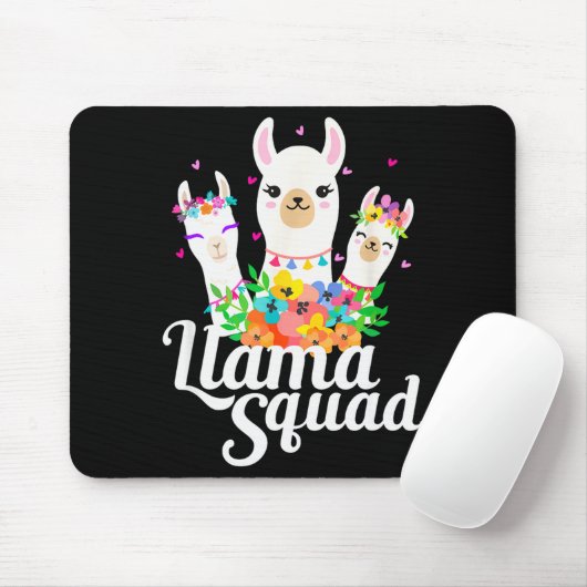 Llama Squad Funny Cute Llama Matching Muismat (Met muis)