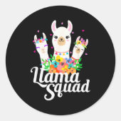 Llama Squad Funny Cute Llama Matching  Ronde Sticker (Voorkant)