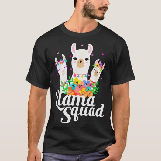 Llama Squad Funny Cute Llama Matching T-shirt (Voorkant)