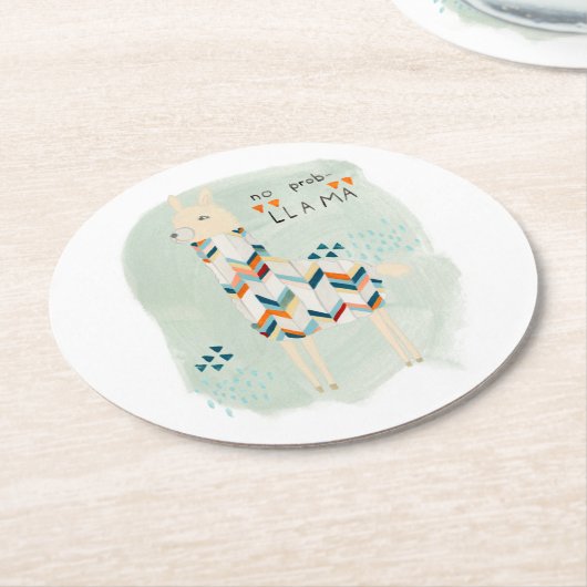 Llama Squad - Geen prob-lama Ronde Kartonnen Onderzetter (Gebogen)