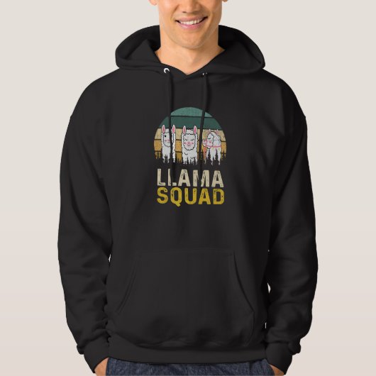 Llama Squad Llama Alpaca Costume Llama Hoodie (Voorkant)