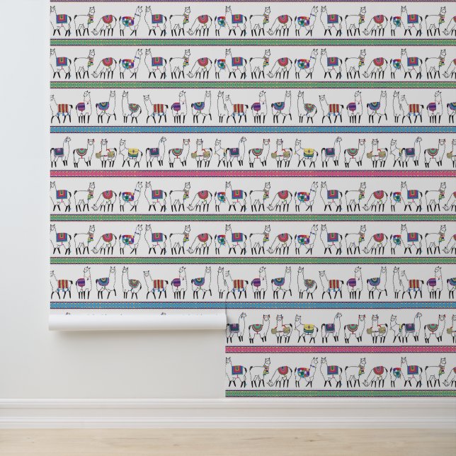 Llama Stripe Pattern Behang (Applicatie)