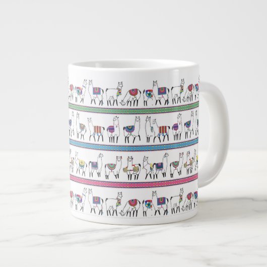 Llama Stripe Pattern Extra Grote Beker (Voorkant rechts)