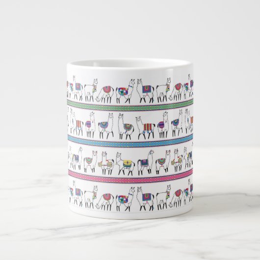 Llama Stripe Pattern Extra Grote Beker (Voorkant)