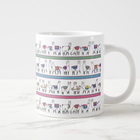 Llama Stripe Pattern Extra Grote Beker (Rechts)