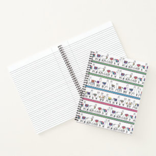 Llama Stripe Pattern Notitieboek