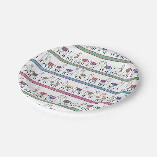 Llama Stripe Pattern Papieren Bordje (Gekanteld)