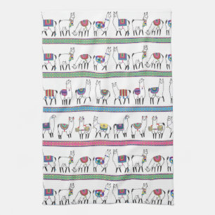 Llama Stripe Pattern Theedoek