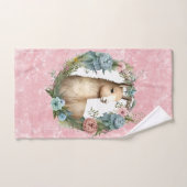 Llama Succulents and Pink Marble Custom Bad Handdoek (Handdoek)