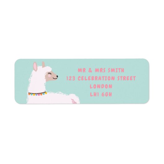 llama themed return address label (Voorkant)
