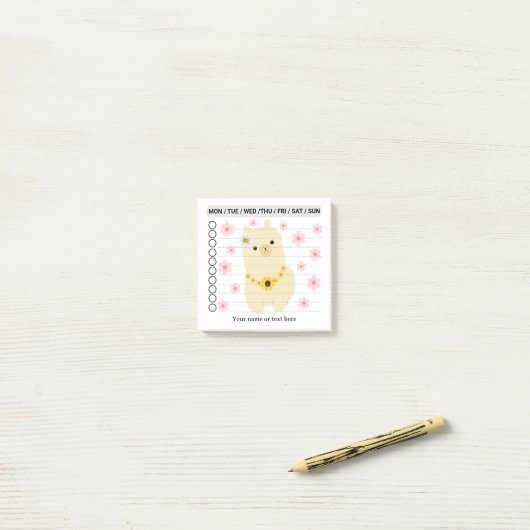 Llama To do list Post-it Notes (Sur un bureau)