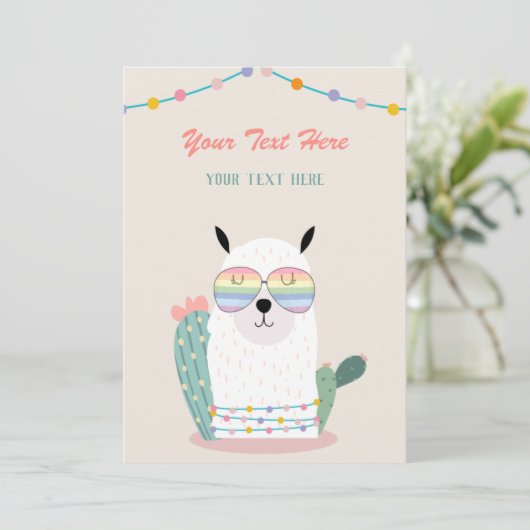 Llama Tout Événement Invitation (Debout devant)