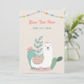 Llama Tout Événement Invitation (Debout devant)