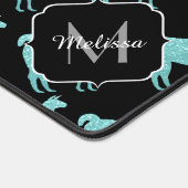 Llama turquoise Sparkles motif Monogramme (Coin)