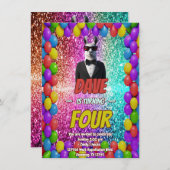 Llama Tuxedo Cool fête d'anniversaire invitation (Devant / Derrière)