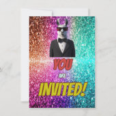 Llama Tuxedo Cool fête d'anniversaire invitation (Dos)