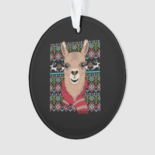 Llama Ugly Kerstmis Ornament (voorkant)