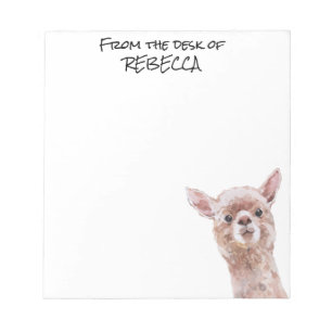 Llama uit het bureau van de persoonlijke notitieblok