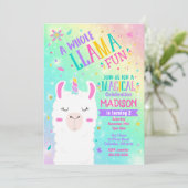 Llama Unicorn Anniversaire Invitation Magique (Debout devant)