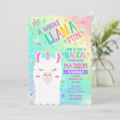 Llama Unicorn Anniversaire Invitation Magique (Debout devant)